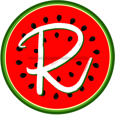 Personalized Watermelon Sign Initial Monogram Decoe-4086-Dh-Custom 18 Wood Round
